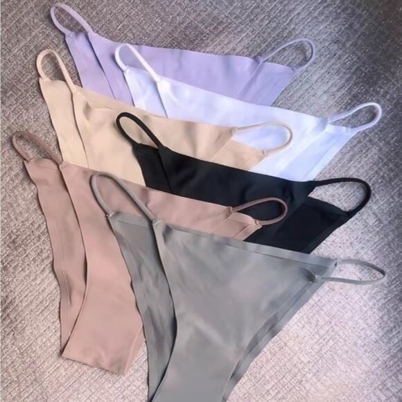 6pc Silky Seamless Mid/High-Rise Bikini Panties Set - Picture 1 of 7
